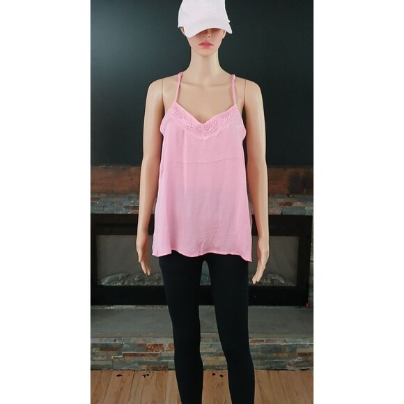 Cotton Bleu Women's Large Pink Silky Tank Top Adjustable Straps - Picture 2 of 10